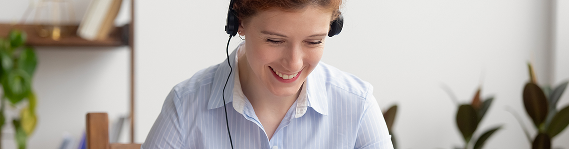 A person on a video call A person on a video call